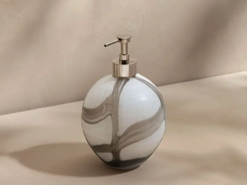 Abilene Ash Swirl Bath Pump Dispenser – Contemporary Ceramic Pump 1
