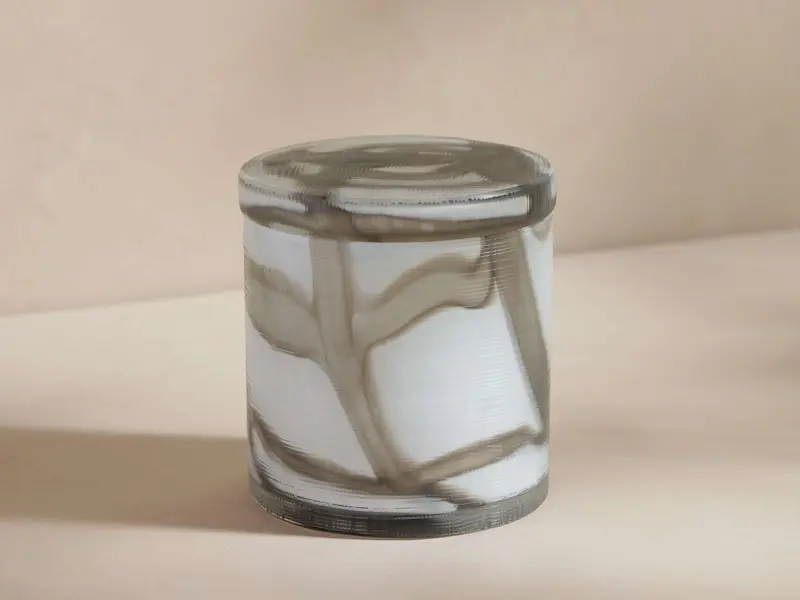 Abilene Ceramic Bath Jar – Ash Swirl Finish 1