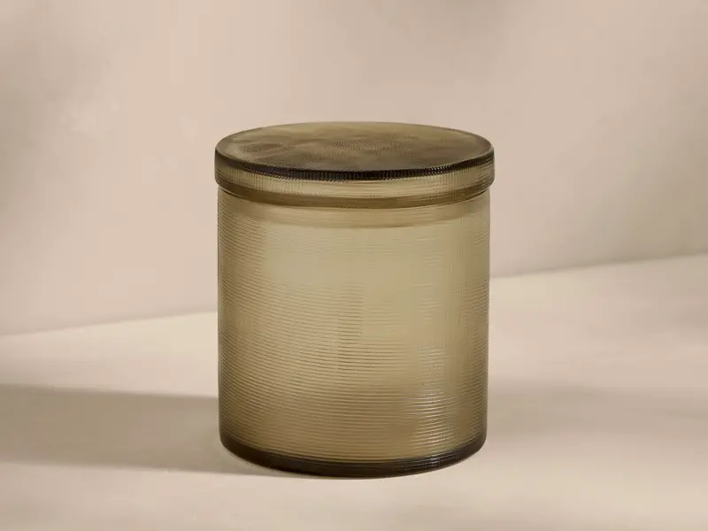 Abilene Ceramic Bath Jar – Olive Smoke Glaze 1