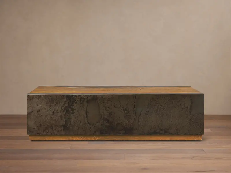 Acacius Oval Coffee Table With Live-Edge Design 1