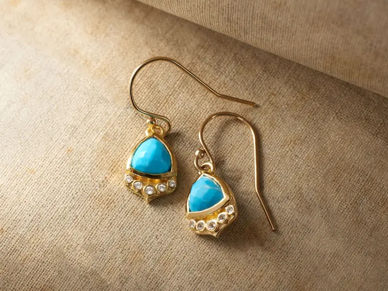 Adira Turquoise Drop Earrings – Handcrafted Ceramic Studs 1