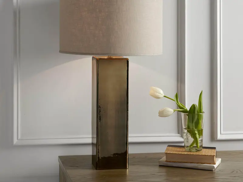 Adrano Ceramic Table Lamp With Linen Shade 1