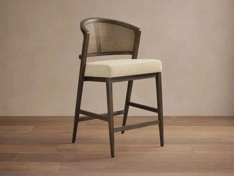 Aimee Armless Counter Stool With Upholstered Seat 1