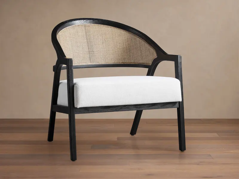 Aimee Upholstered Armchair In Nomad Snow Fabric 1