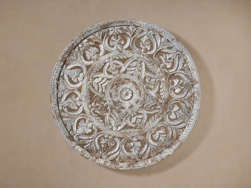 Aisha Hand-Carved Wood Panel Accent Wall Piece 1