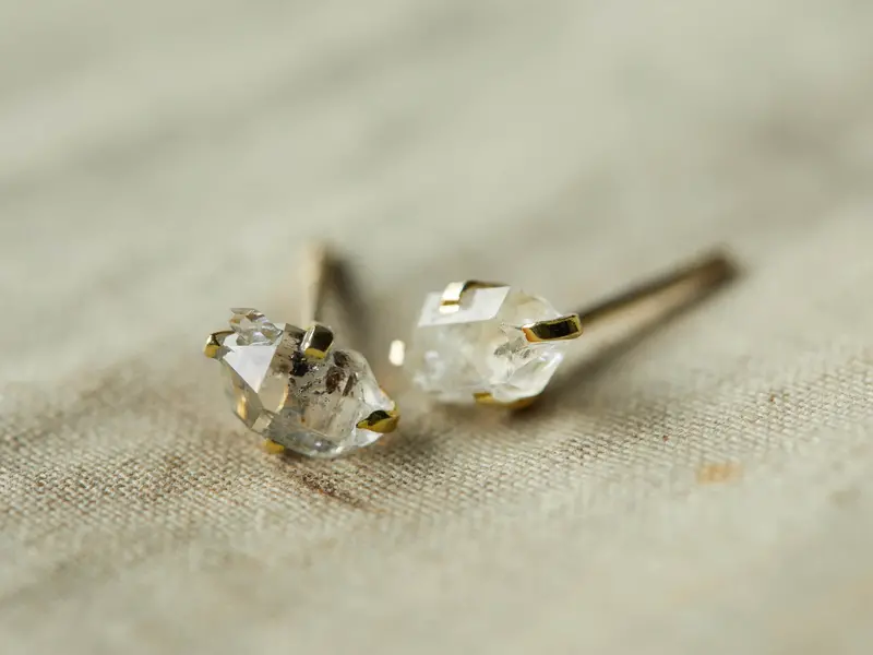 Alvita Genuine Diamond Stud Earrings – 14K White Gold 1