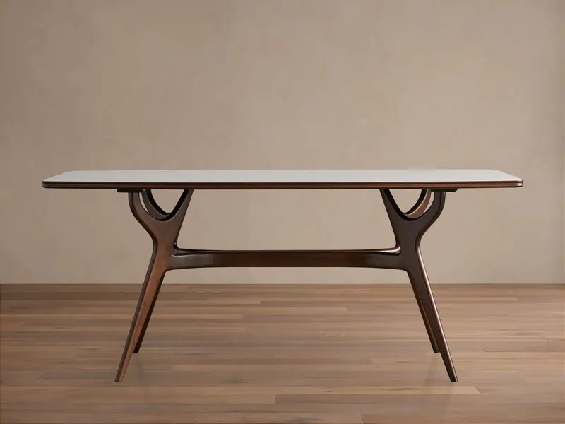 Ambra Dining Table – Minimalist Solid Wood Table With Tapered Legs 1