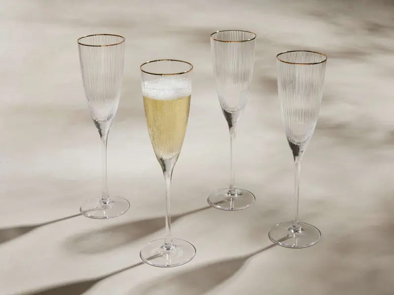 Anisa Champagne Flute Set – Four Elegant Stemmed Glasses 1
