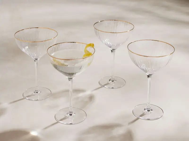Anisa Cocktail Glass Set – Four Modern Short-Stemmed Tumblers 1