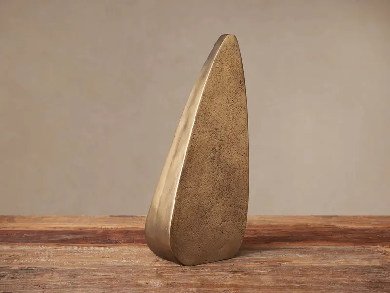 Antique Brass Abstract Sculpture Accent Piece 1
