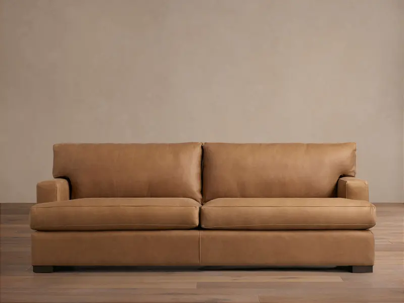 Arhaus Dune Leather Sofa – Sleek Low-Profile Living Room Couch 1