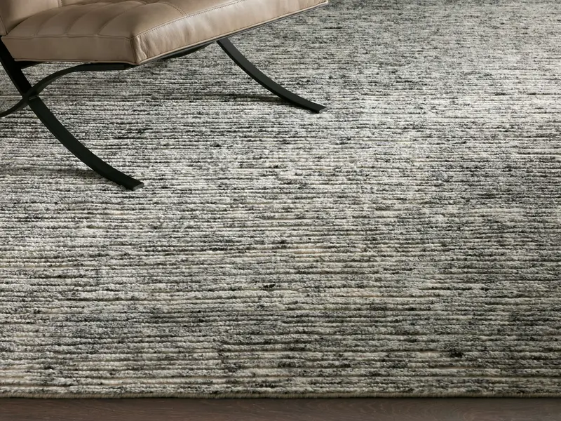 Arlo Grey Hand-Knotted Wool Rug – Modern Geometric Texture 1