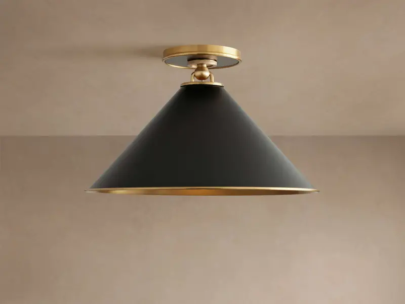 Arno Compact Black Flush-Mount Ceiling Light 1