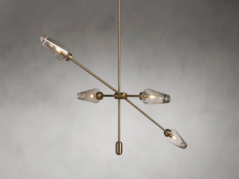 Arrow Vintage-Inspired Brass 5-Light Chandelier 1