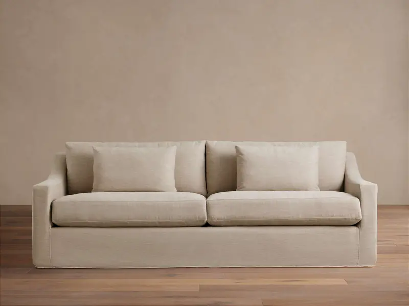 Ashby Upholstered Slipcovered Sofa – Washable Linen-Look Fabric 1