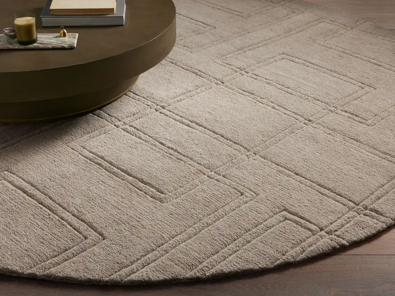 Asher Organic Round Area Rug 1
