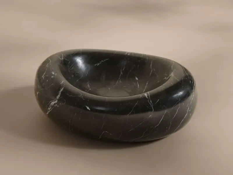 Aster Black Marquina Marble Soap Dish – Minimalist Bathroom Tray 1