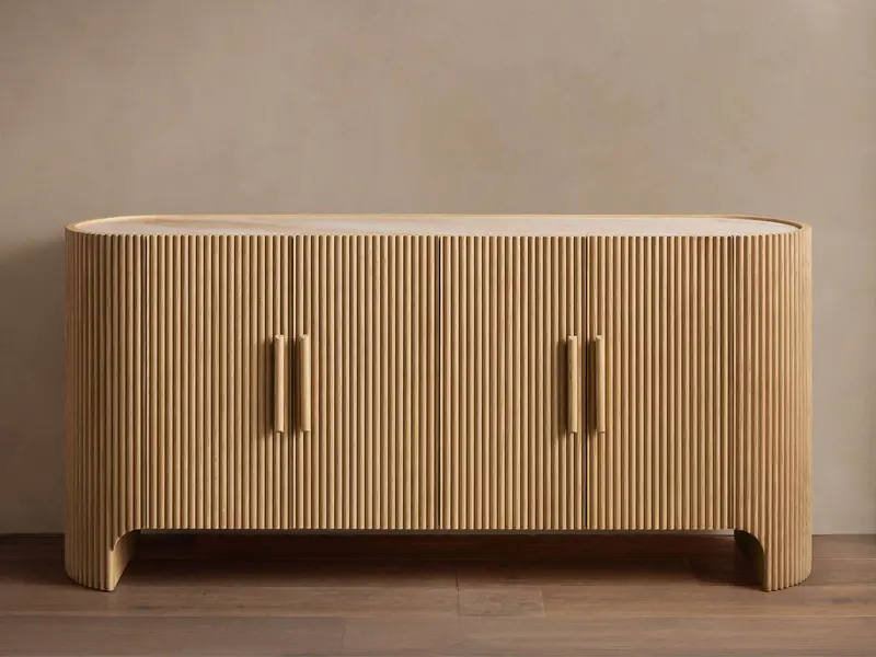 Astor Solid Wood Sideboard With Soft-Close Drawers And Cabinets 1