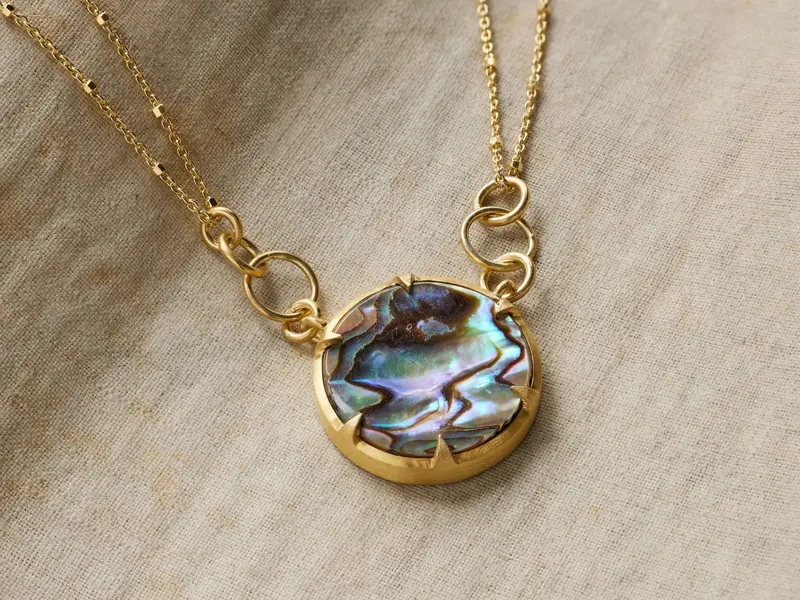 Autry Abalone Pendant Necklace In Sterling Silver 1
