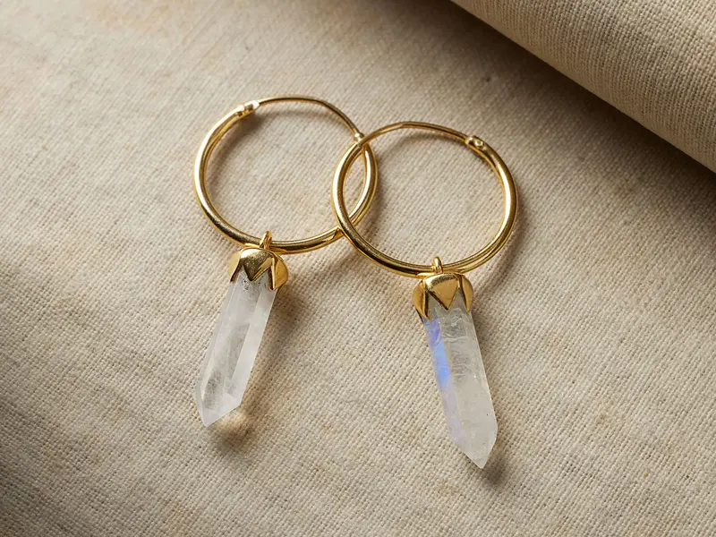 Ayla Moonstone Stud Earrings 1