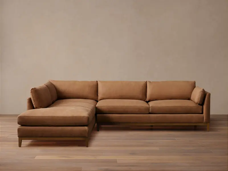 Bainbridge Leather Bumper Sectional (Two-Piece) 1