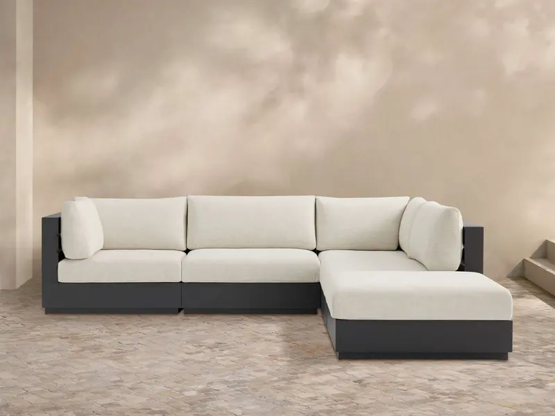 Bal Harbour All-Weather Aluminum Outdoor Sectional With Ottoman 1