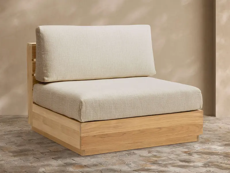 Bal Harbour Teak Outdoor Armless Accent Chair 1