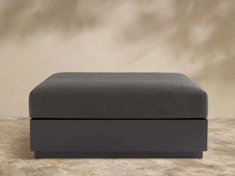 Bal Harbour Weather-Resistant Aluminum Ottoman 1