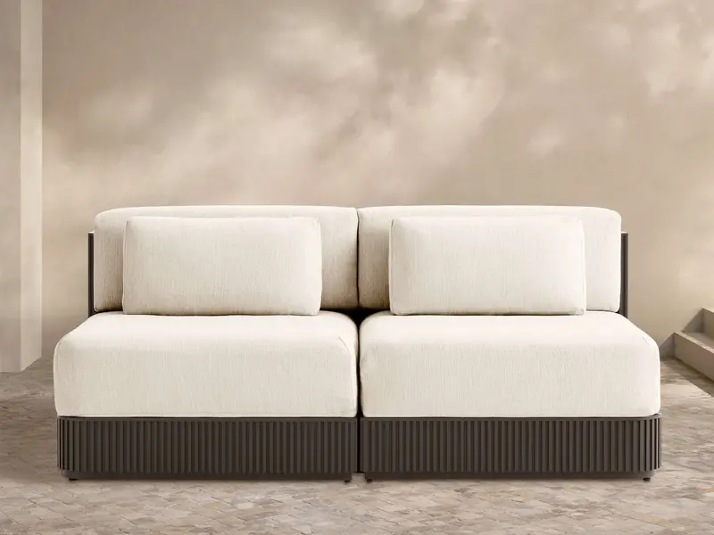 Beaumont Aluminum Two-Piece Outdoor Sofa – Compact Modular Design 1