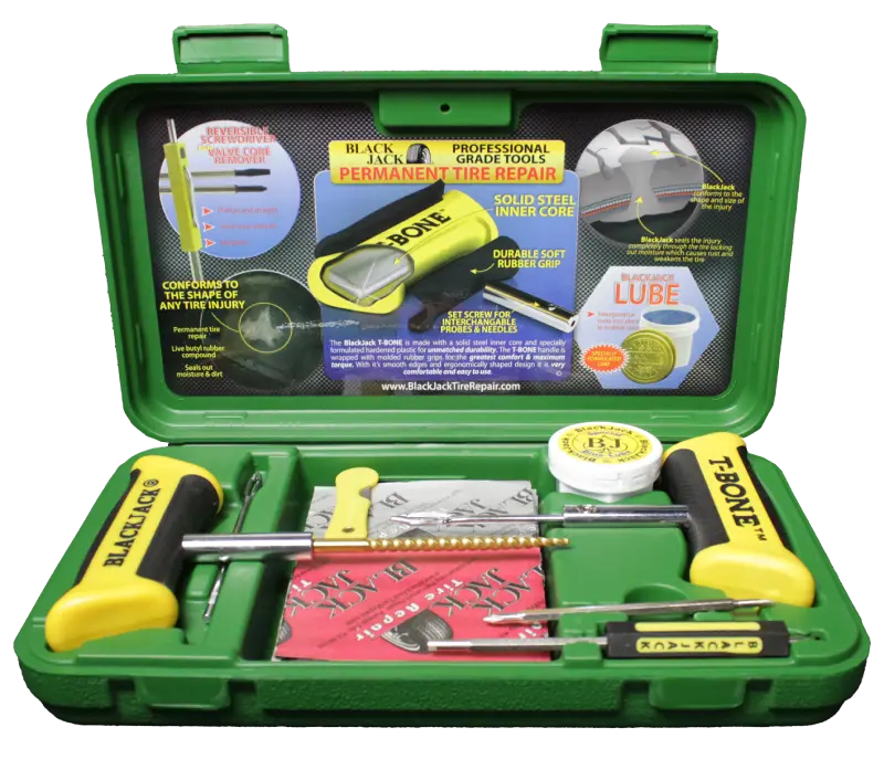 Blackjack Kt-330G Green T-Bone Tire Repair Kit – Professional-Grade Plugs 1
