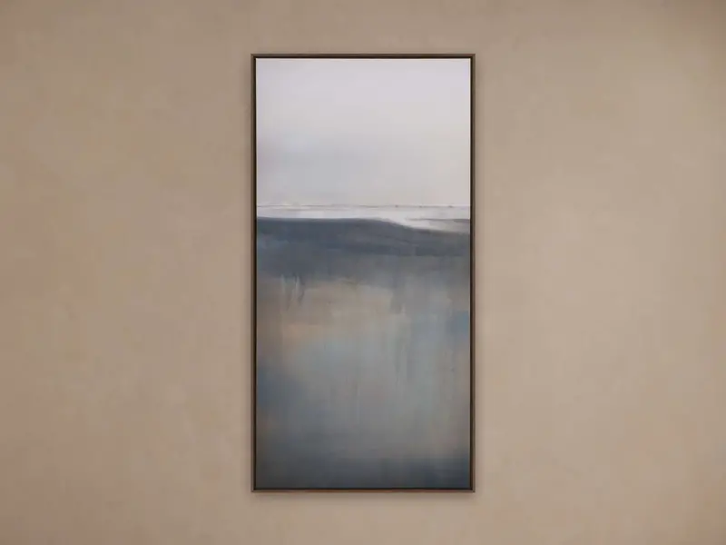 Blue Abstract Expressionist Framed Canvas Print 1