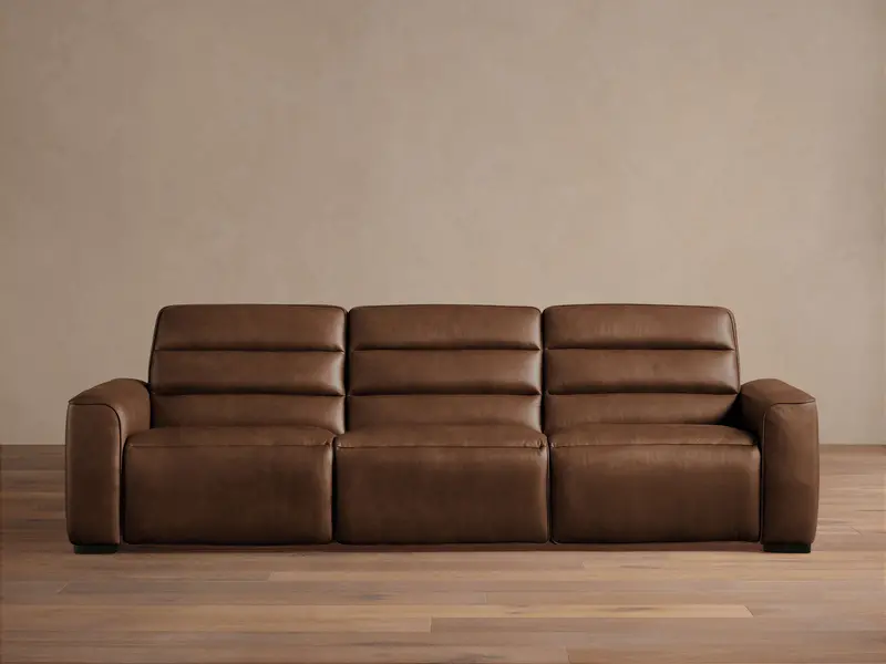 Borough Full-Grain Leather 3-Piece Motion Sofa 1
