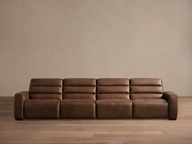 Borough Full-Grain Leather 4-Piece Motion Modular Sofa 1