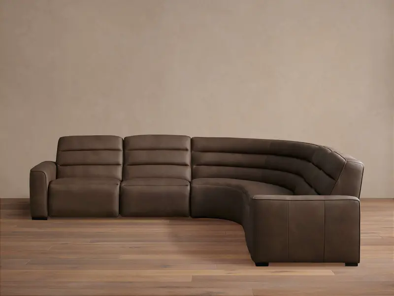 Borough Full-Grain Leather 5-Piece Motion Corner Sectional 1