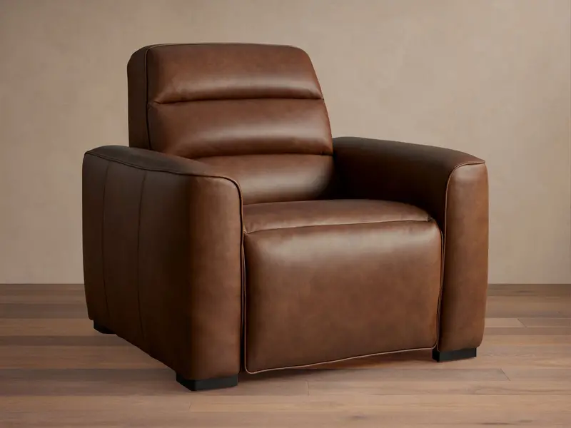 Borough Full-Grain Leather Power Motion Recliner 1