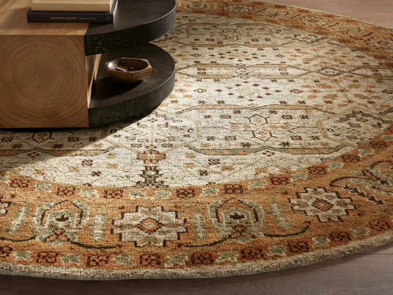 Callisto Round Hand-Knotted Area Rug 1
