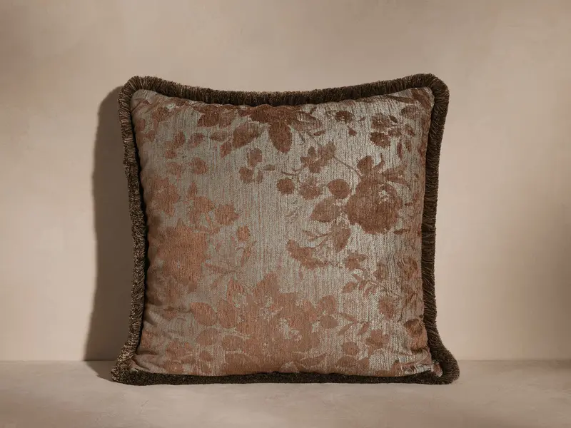 Camellia Embellished Fringe Accent Pillow For Stylish Layering 1