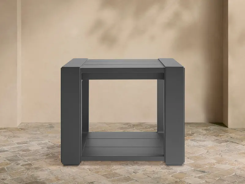 Canyon Lava Grey Aluminum End Table 1