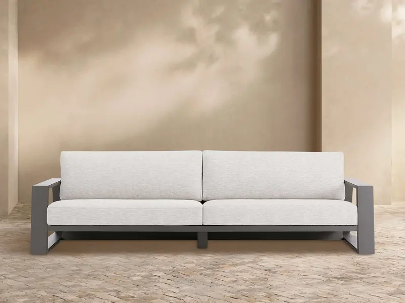 Canyon Outdoor Aluminum Sofa – Shardai Zinc Finish 1