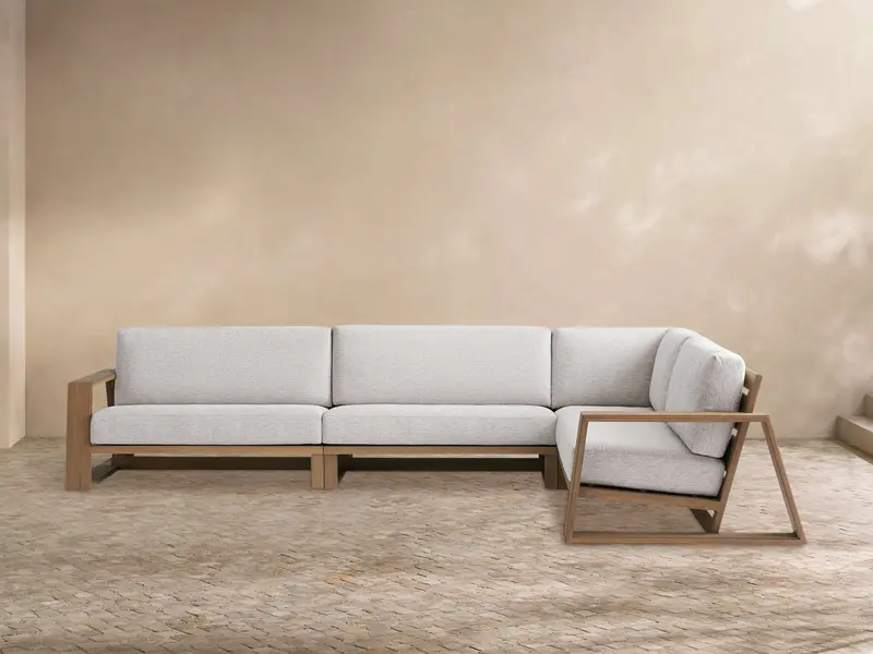 Canyon Teak Outdoor Sectional Sofa (3-Piece) 1