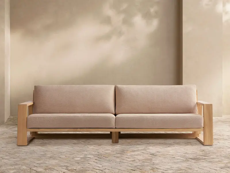 Canyon Teak Outdoor Sofa – Dani Rosewood Finish 1