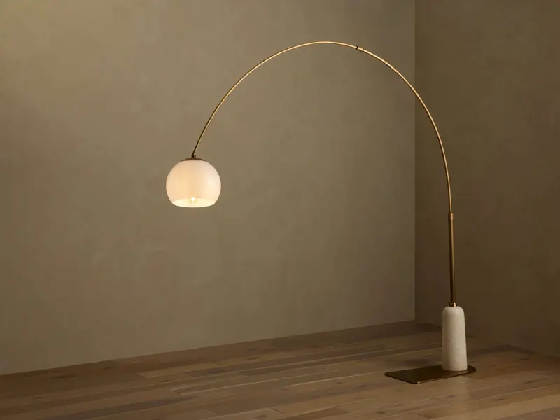 Christie Adjustable Floor Lamp With Fabric Shade 1