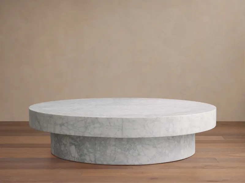 Cinzia Stone Round Coffee Table – Natural Texture 1