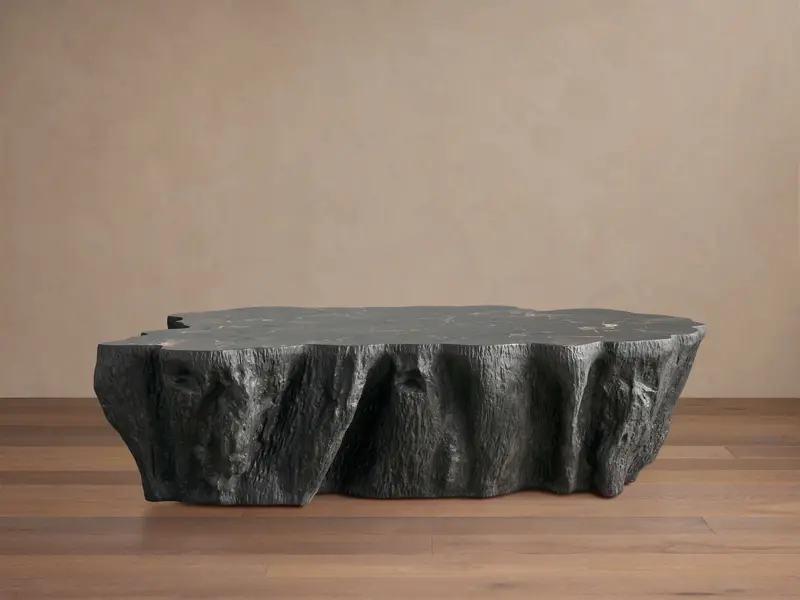 Clayhill Live-Edge Coffee Table – Reclaimed Wood Top & Steel Base 1