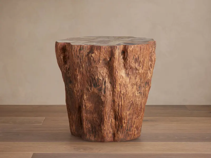 Clayhill Tapered End Table – Compact Round Side Table With Fluted Wood Legs 1