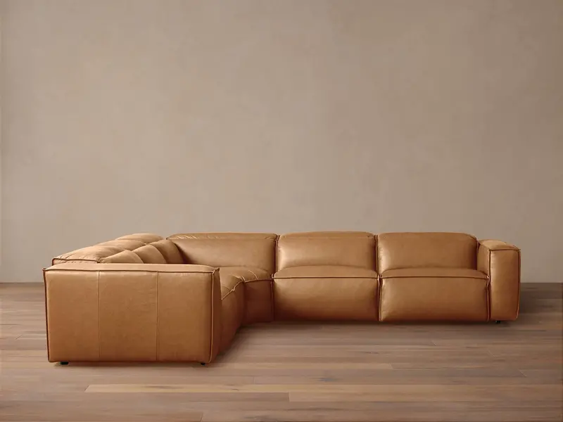 Coburn Corner-Fit 5-Piece Leather Motion Sectional 1