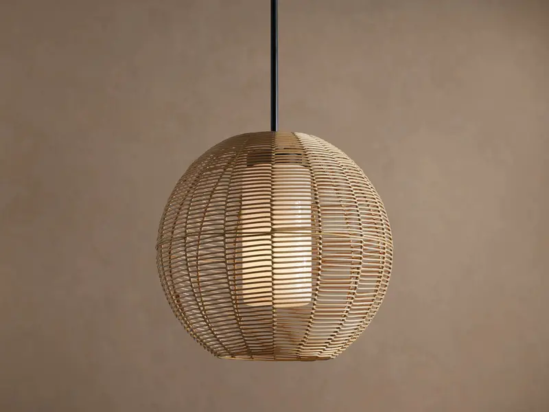 Cohen Natural-Finish Globe Outdoor Pendant 1