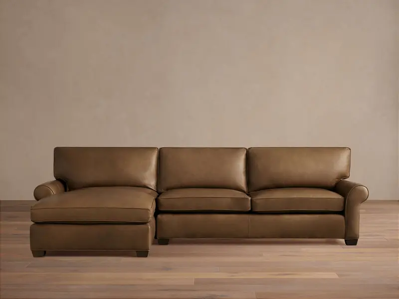 Colby Leather 2-Piece Reclining Chaise Sectional 1