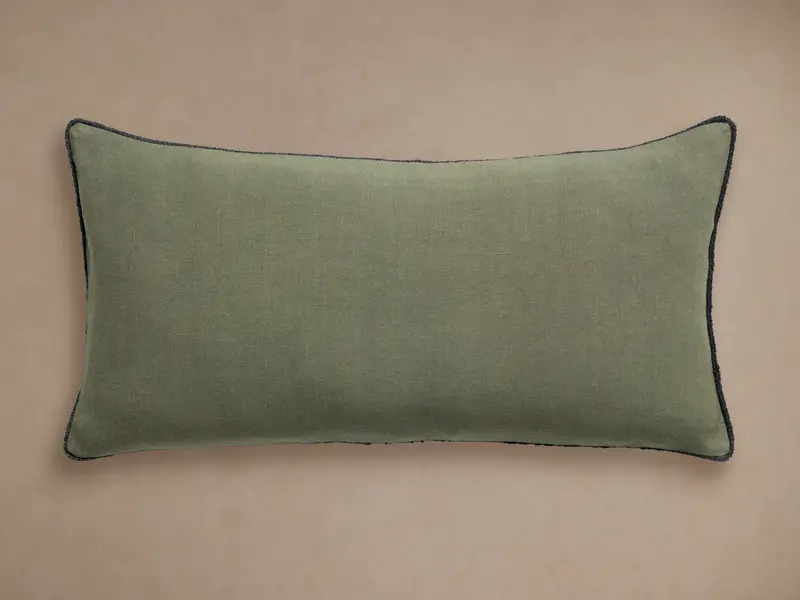 Contrast-Edge Lumbar Pillow Cover 1