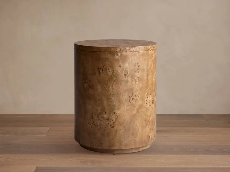 Corey Round Side Table With Natural Wood Grain Finish 1